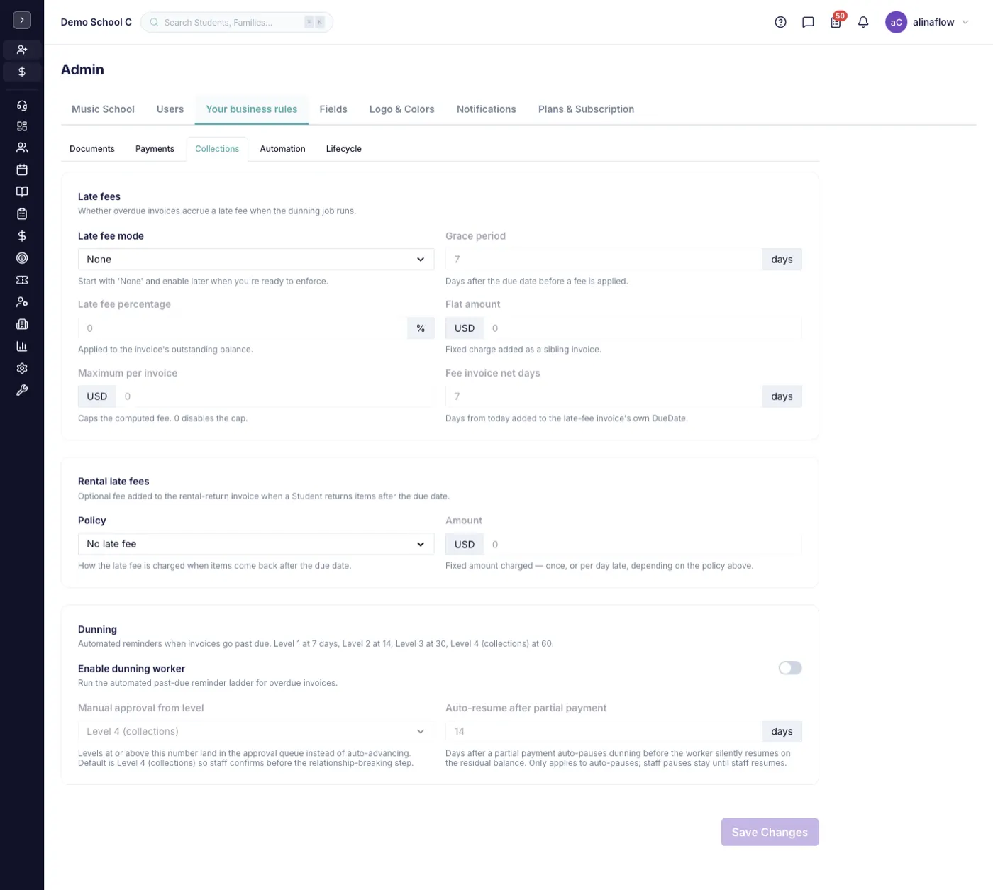 Collections tab