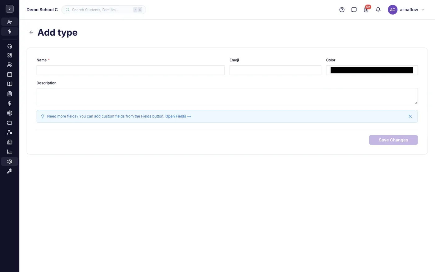 The new evaluation type form