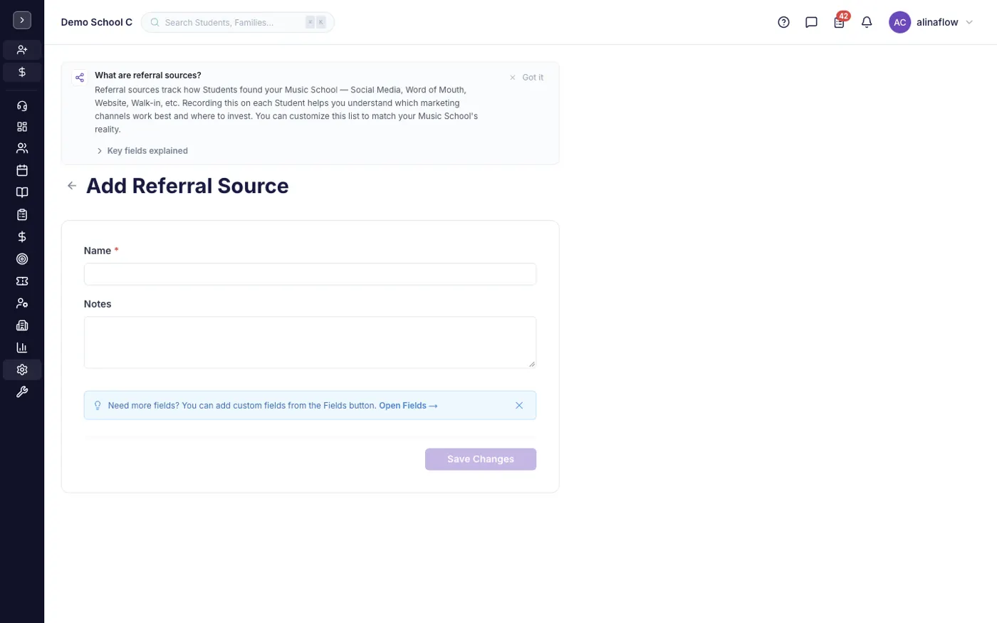 The new referral source form