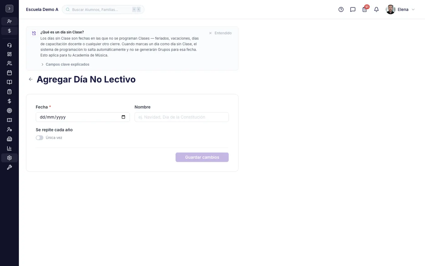 Formulario de creación