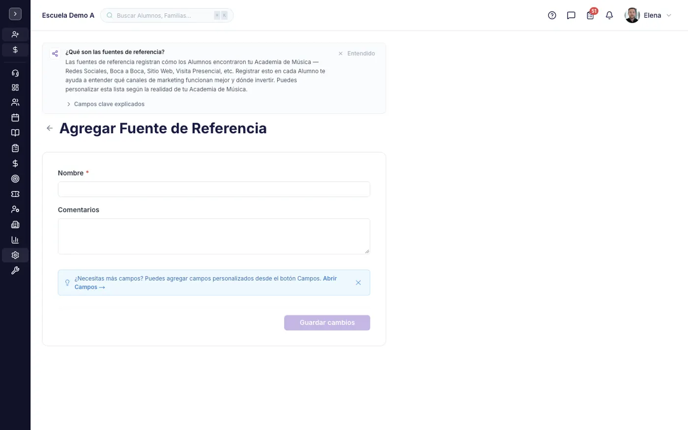 Formulario de creación
