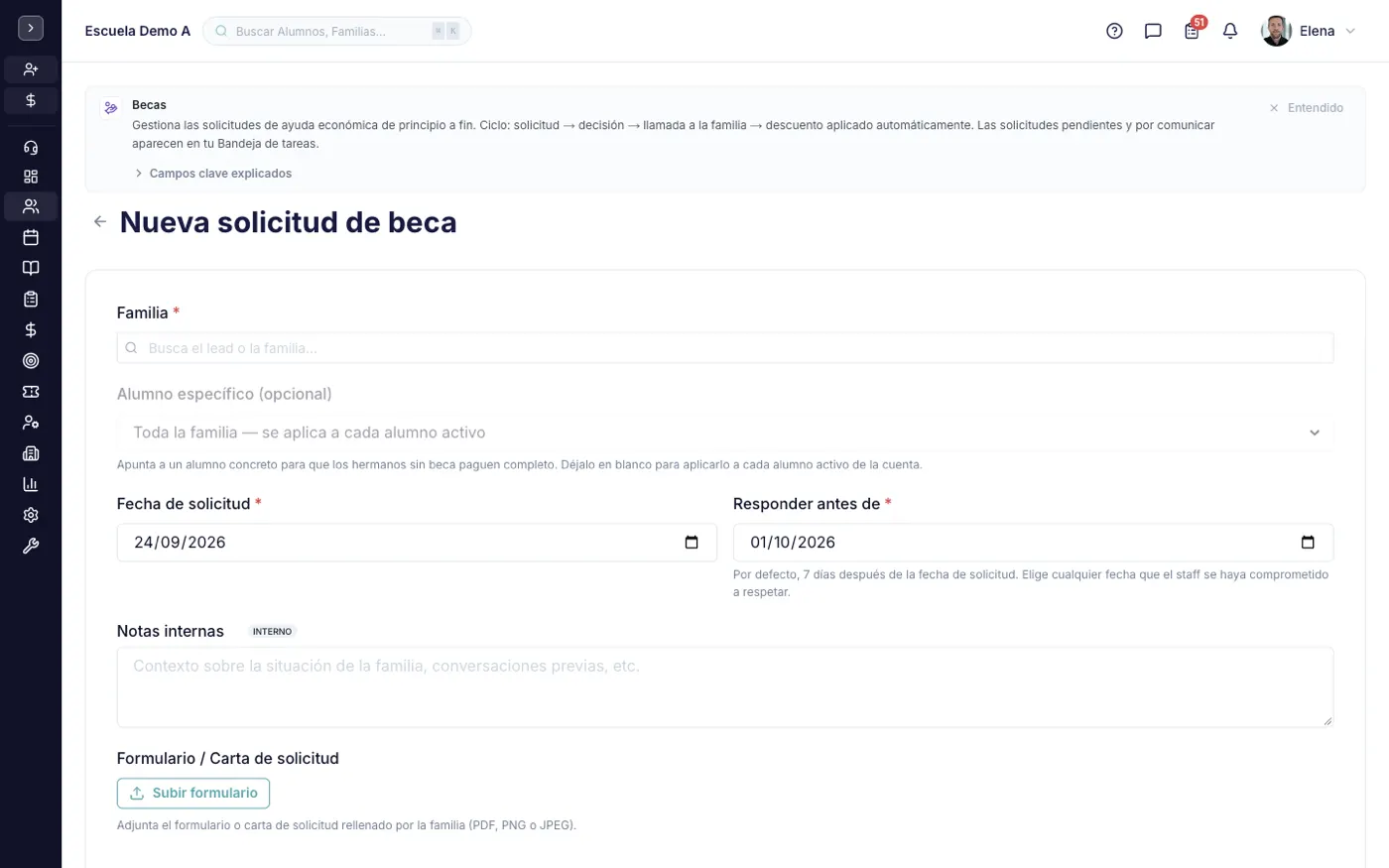 Formulario de creación