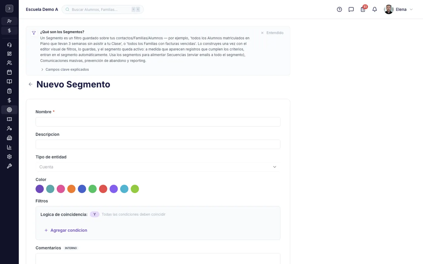 Formulario de creación