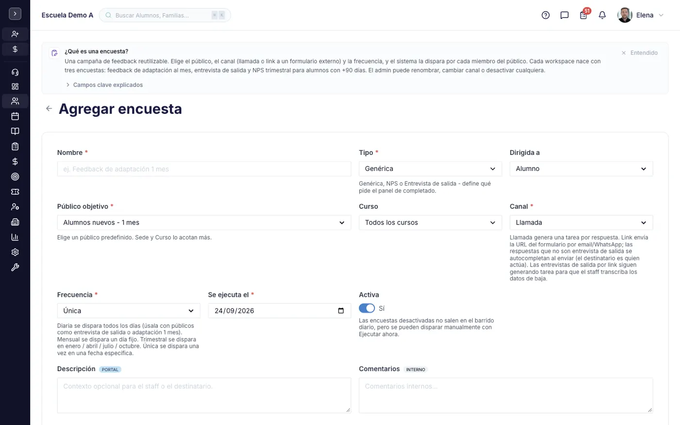 Formulario de creación