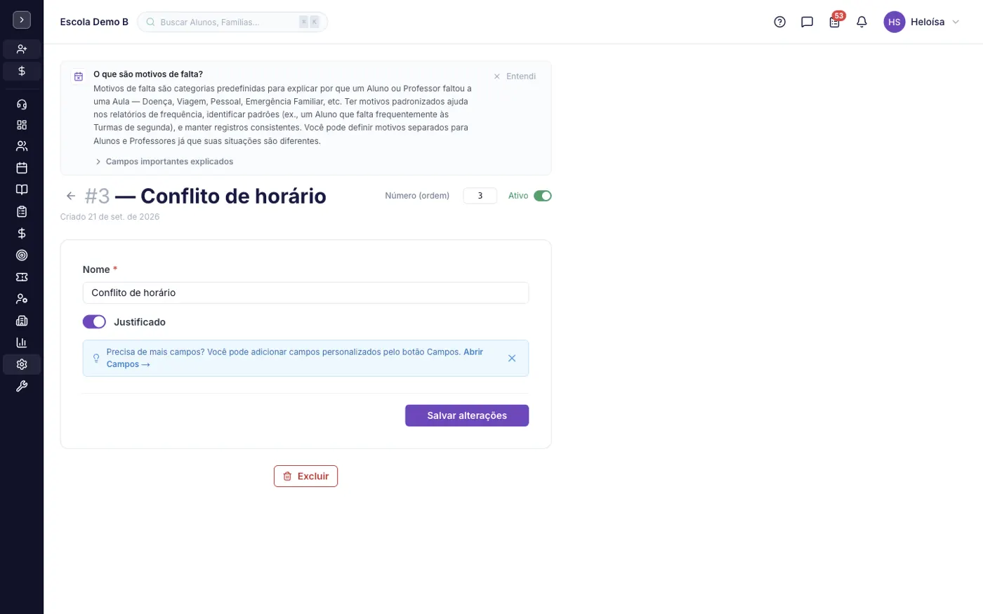 Um registro aberto