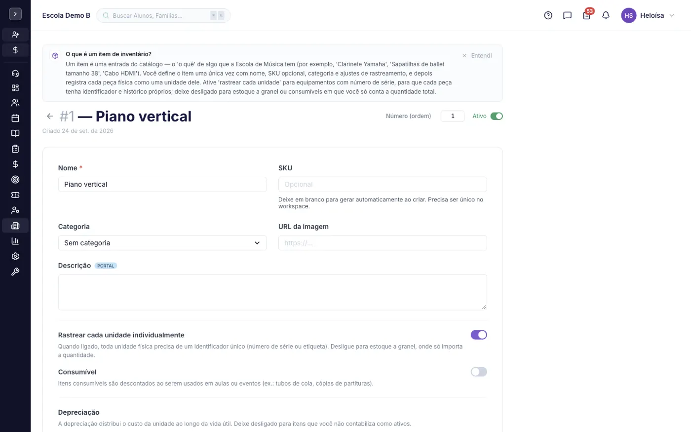 Um registro aberto