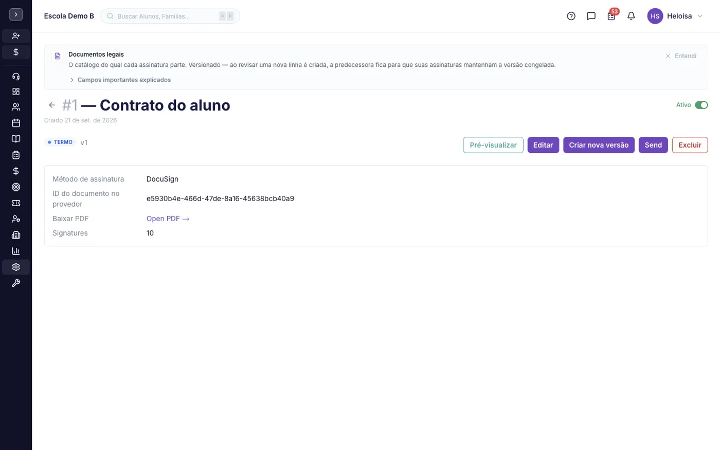 Um registro aberto