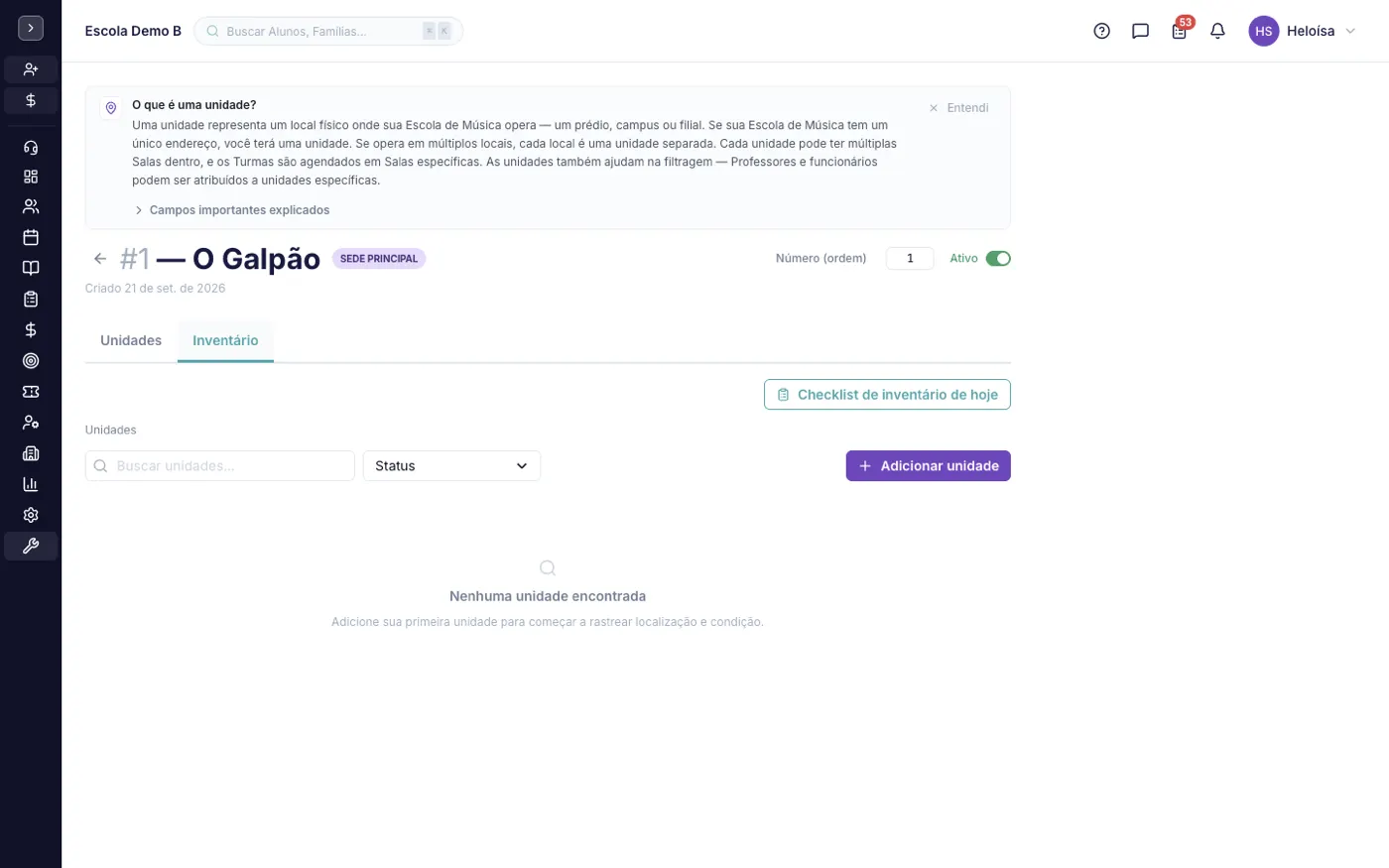 Aba Inventário
