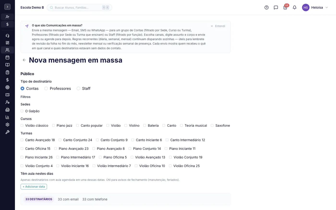 Formulário de criação