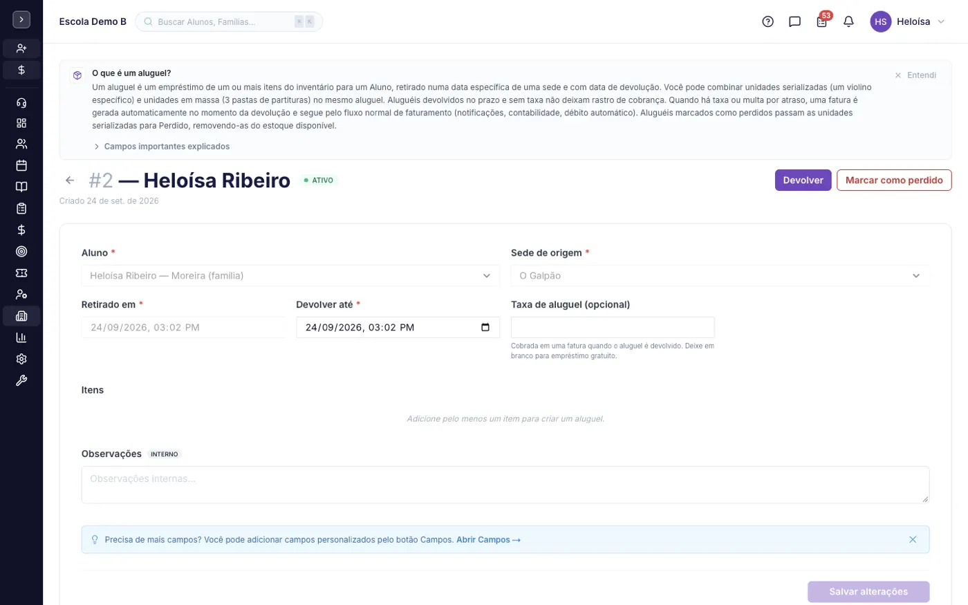 Um registro aberto