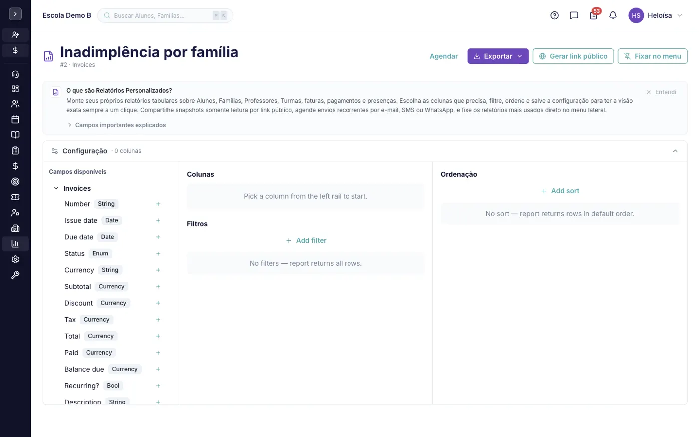 Um registro aberto