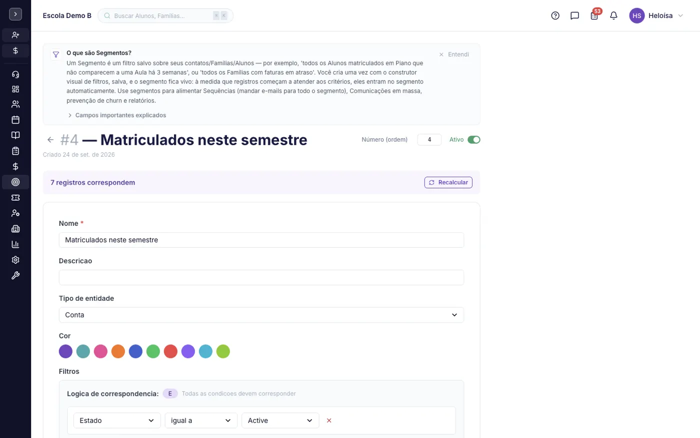 Um registro aberto